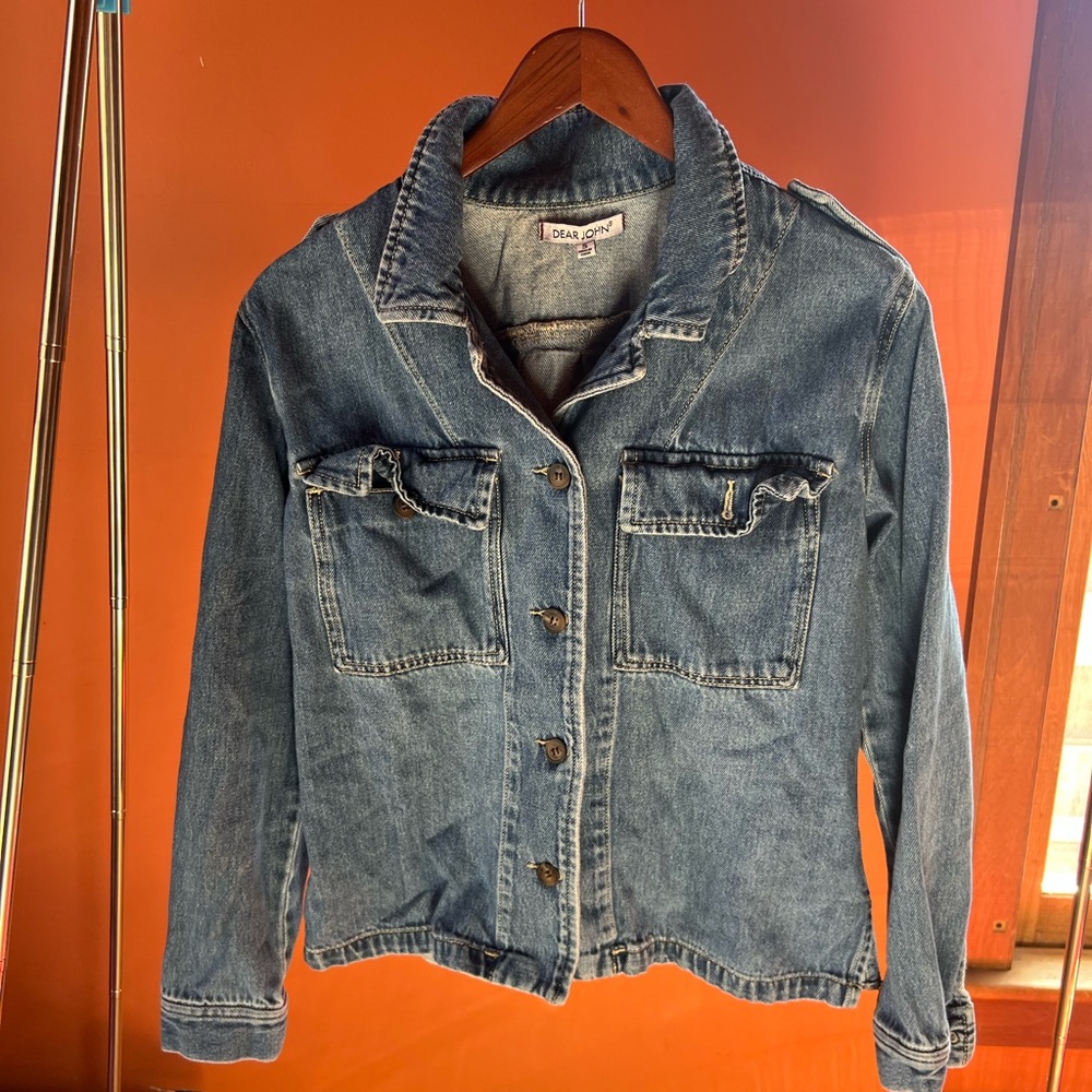 Anthropologie Dear John Classic Blue Jean Jacket size Small